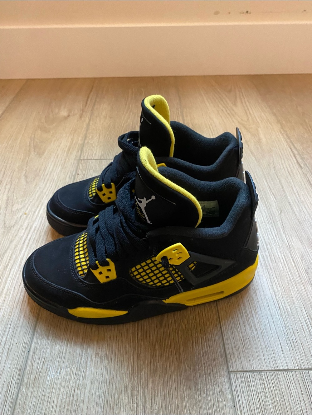 Jordan Kids Black and Yellow High-Top Sneakers